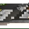 Mexen Gaspar 1.5-compartment granite sink with a drip tray and kitchen mixer tap Flora, White - 6507-20-670401-07-B