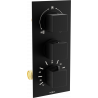 Mexen Cube 3-outlet thermostatic bathtub and shower mixer tap, Black - 77503-70