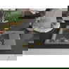 Mexen Gaspar 1.5-compartment granite sink with a drip tray and kitchen mixer tap Flora, Grey - 6507-71-670401-57-G