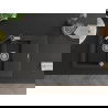 Mexen Gaspar 1.5-compartment granite sink with a drip tray and kitchen mixer tap Flora, Black/Gold metallic - 6507-75-670401-07