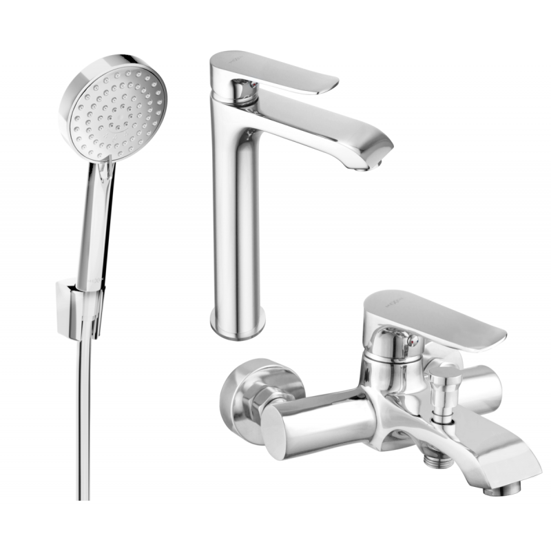 Mexen Pecos R75 bath set, chrome - 72713R75-00