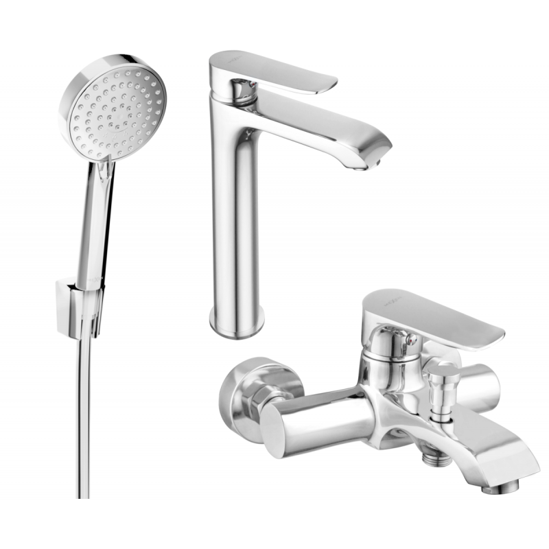 Mexen Pecos R75 bathtub set, Chrome - 72713R75-00