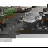 Mexen Gaspar granite sink 1.5-bowl with drainer and Flora kitchen tap, black speckled - 6507-76-670401-57-G