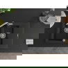 Mexen Gaspar 1.5-compartment granite sink with a drip tray and kitchen mixer tap Flora, Black - 6507-77-670401-00