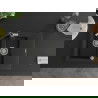 Mexen Gaspar 1.5-compartment granite sink with a drip tray and kitchen mixer tap Flora, Black - 6507-77-670401-07