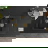 Mexen Gaspar 1.5-compartment granite sink with a drip tray and kitchen mixer tap Flora, Black - 6507-77-670401-57-G