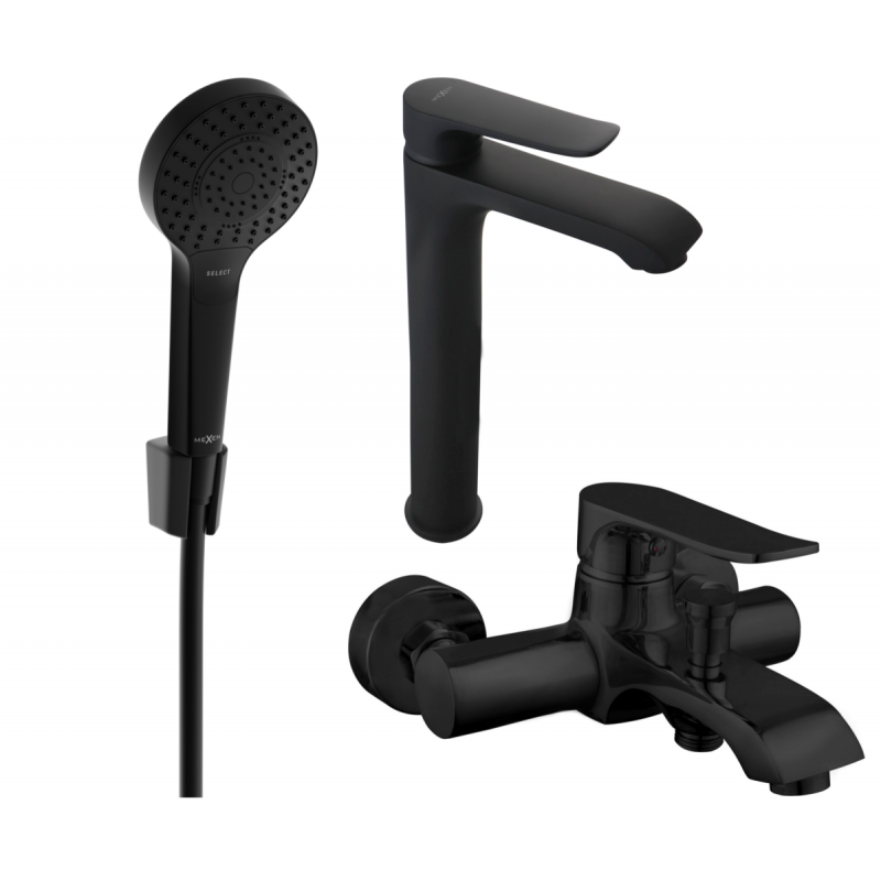 Mexen Pecos R05 bathtub set, Black - 72713R05-70
