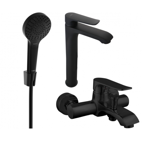 Mexen Pecos R05 bathtub set, Black - 72713R05-70
