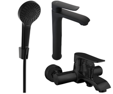 Mexen Pecos R40 bathtub set, Black - 72713R40-70