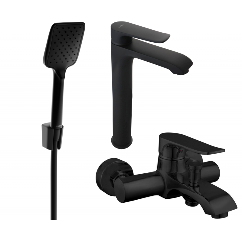 Mexen Pecos R62 bath set, black - 72713R62-70
