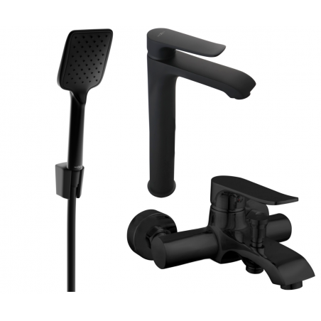 Mexen Pecos R62 bathtub set, Black - 72713R62-70