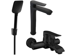 Mexen Pecos R62 bathtub set, Black - 72713R62-70