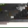 Mexen Pablo 1-compartment granite sink with a drip tray and kitchen mixer tap Flora, Black/Gold metallic - 6510-75-670401-57-G