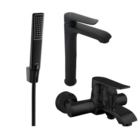 Mexen Pecos R72 bath set, black - 72713R72-70