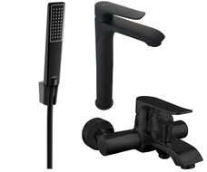 Mexen Pecos R72 bathtub set, Black - 72713R72-70