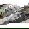 Mexen Pablo granite sink 1-basin with drainer and Flora kitchen tap, black speckled - 6510-76-670401-08-B