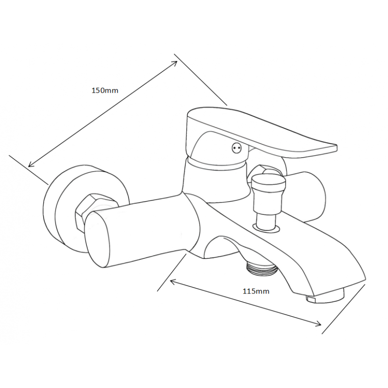 Mexen Pecos R05 bath faucet with shower set, chrome - 7273R05-00