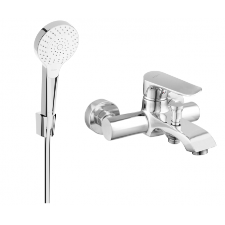 Mexen Pecos R05 bathtub mixer tap with shower head, Chrome - 7273R05-00
