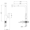 Mexen Elias 1-compartment granite sink with a drip tray and kitchen mixer tap Flora, Beige - 6511-69-670401-07