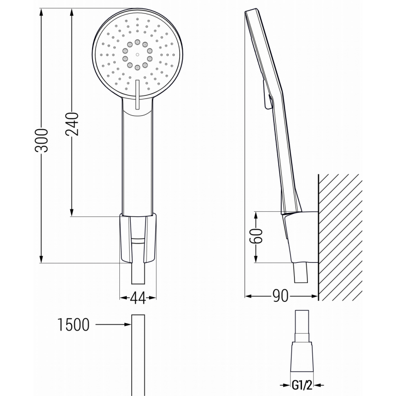 Mexen Pecos R40 bathtub faucet with shower set, chrome - 7273R40-00