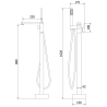 Mexen Urano freestanding bathtub faucet, gold - 75233-50