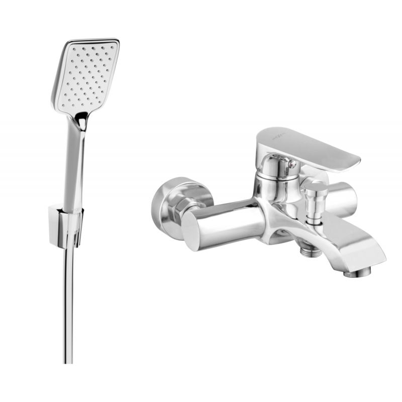 Mexen Pecos R62 bath faucet with shower set, chrome - 7273R62-00
