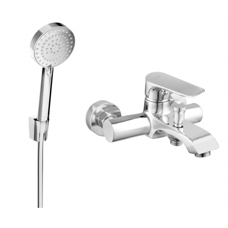 Mexen Pecos R75 bath tap with shower set, chrome - 7273R75-00