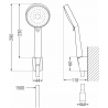 Mexen Pecos R75 bathtub faucet with shower set, chrome - 7273R75-00
