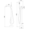 Mexen Urano freestanding bathtub faucet, chrome - 75233-00