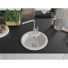 Mexen Diego granite kitchen sink 1-bowl with Flora kitchen faucet, white - 6512-20-670401-00
