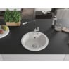 Mexen Diego 1-bowl granite sink with Flora kitchen faucet, white - 6512-20-670401-07