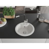 Mexen Diego granite kitchen sink single-bowl with Flora kitchen faucet, white - 6512-20-670401-07
