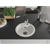 Mexen Diego single-bowl granite sink with Flora kitchen faucet, white - 6512-20-670401-07-B