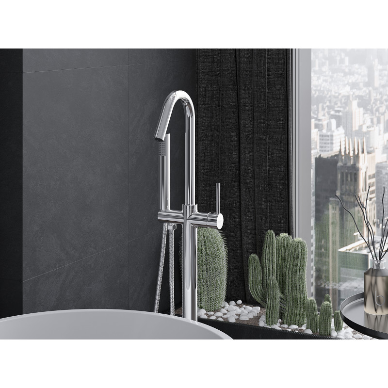 Mexen Gaja freestanding bathtub faucet, chrome - 75333-00