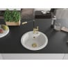 Mexen Diego 1-bowl granite sink with Flora kitchen tap, white - 6512-20-670401-57-G