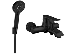 Mexen Pecos R40 bathtub mixer tap with shower head, Black - 7273R40-70