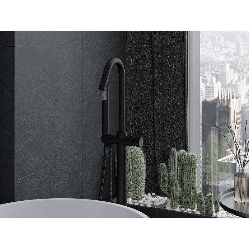 Mexen Gaja freestanding bathtub faucet, black - 75333-70