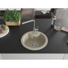 Mexen Diego 1-bowl granite sink with Flora kitchen faucet, beige - 6512-69-670401-00