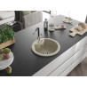 Mexen Diego granite kitchen sink 1-bowl with Flora faucet, beige - 6512-69-670401-07