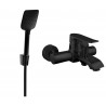 Mexen Pecos R62 bathtub mixer tap with shower head, Black - 7273R62-70