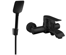 Mexen Pecos R62 bathtub mixer tap with shower head, Black - 7273R62-70