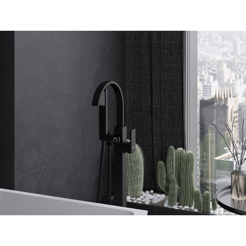 Mexen Veda freestanding bath faucet, black - 75433-70