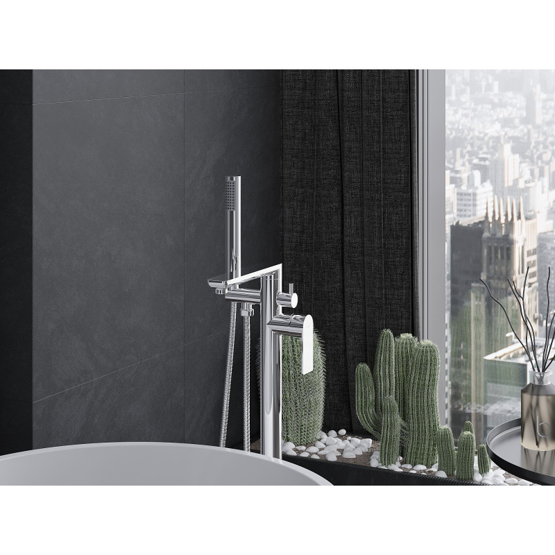 Mexen Leda freestanding bathtub faucet, chrome - 75633-00