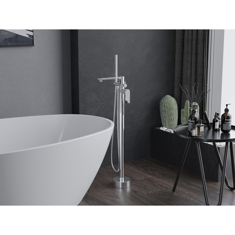 Mexen Leda freestanding bathtub faucet, chrome - 75633-00