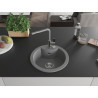 Mexen Diego granite kitchen sink 1-bowl with Flora kitchen faucet, gray - 6512-71-670401-06