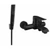 Mexen Pecos R72 bath mixer with shower set, black - 7273R72-70