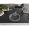 Mexen Diego 1-Bowl Granite Kitchen Sink with Flora Kitchen Tap, Grey - 6512-71-670401-07-B
