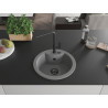 Mexen Diego granite sink 1-bowl with Flora kitchen faucet, gray - 6512-71-670401-70-B