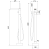 Mexen Algar freestanding bathtub mixer tap, gold - 75733-50