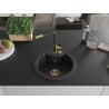 Mexen Diego 1-Bowl Granite Sink with Flora Kitchen Tap, Black/Silver Metallic - 6512-73-670401-57-G